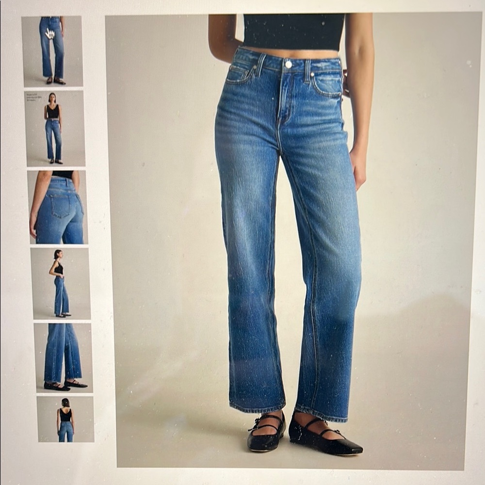Quince Blue Flare Wide Leg Jeans